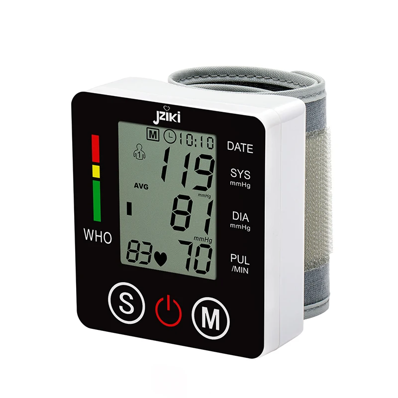 Factory Price JZIKI Sphyqmomanometer Intelligent Wrist Blood Pressure Monitor Mini Portable Tensiometer for Home Use