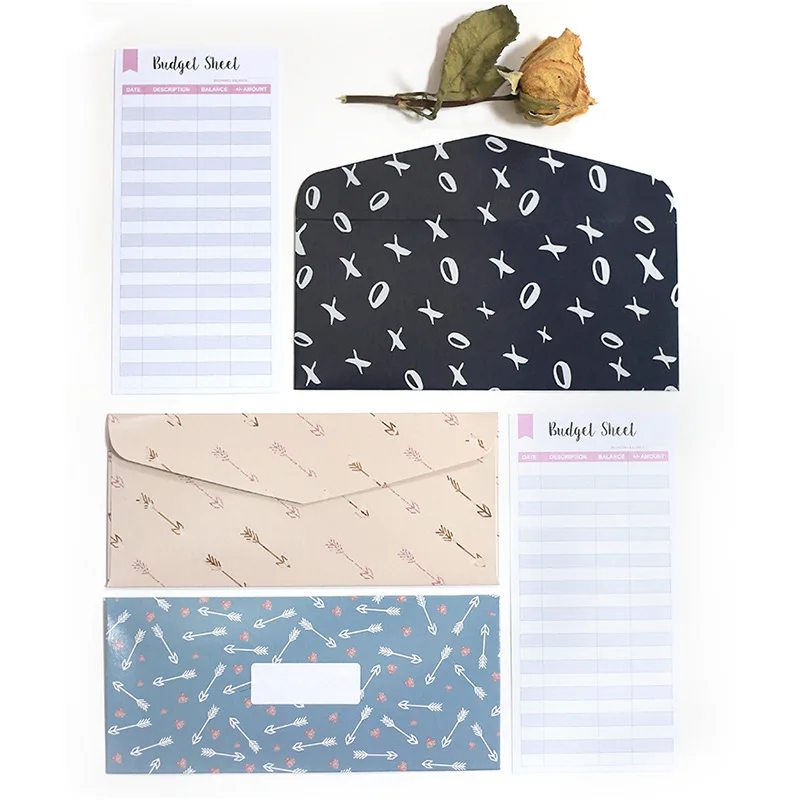 Thick Customized Wholesale Budget Sheets Paper Budget Envelopes for Money in Stock Ready to Ship with Small MOQ