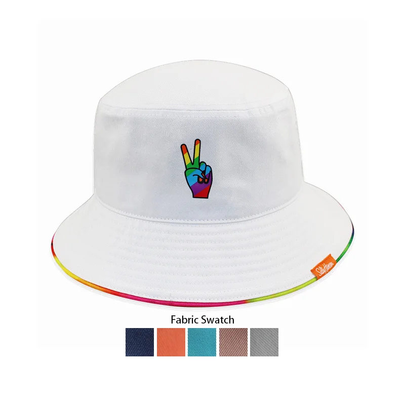 FL-BK023 Custom Printed Plain Logo Twill 100% Cotton Cartoon Pattern Foldaway Bucket Hat Headgear For Summer Beach
