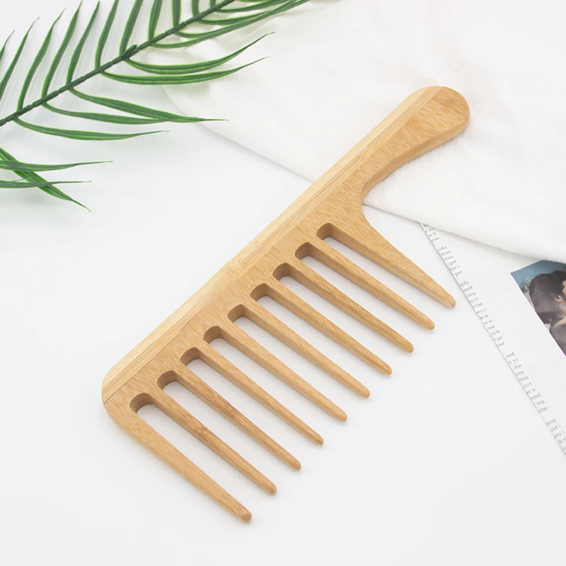Wide Tooth wood Comb Wooden wide tooth hair comb detangler brush for Thick Curly Wavy Hair