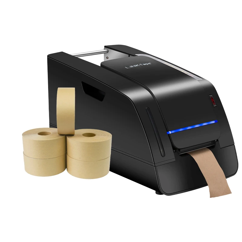 Printing Logo Water Activated Automatic Packaging Wet Kraft Gummed Paper Heavy Duty Tape Dispenser