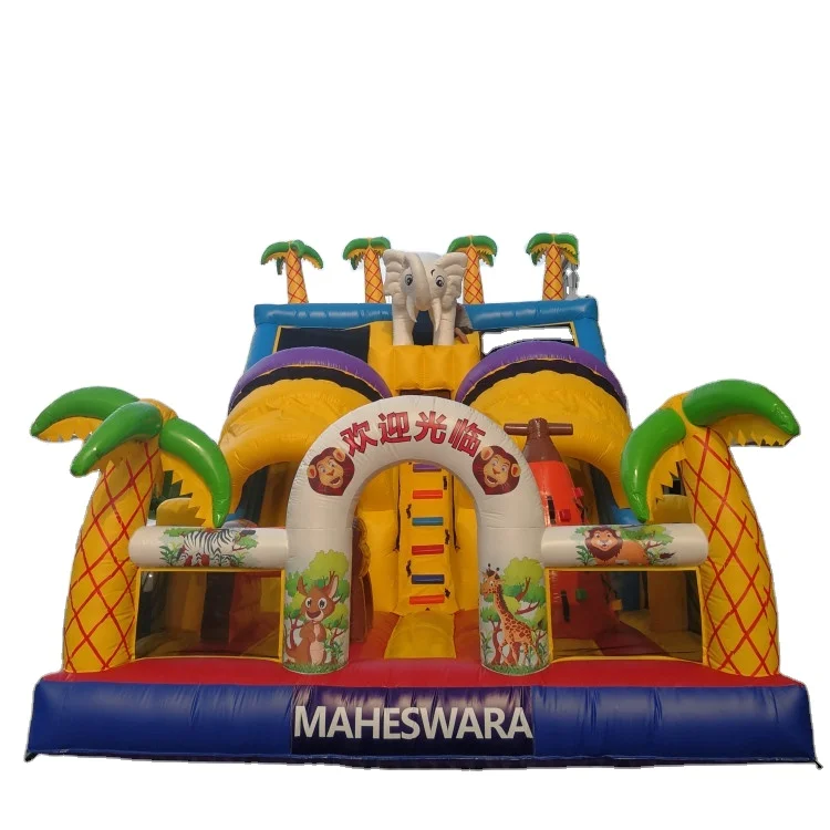 commercial inflatable jungle slide for sale /inflatable russia trampoline