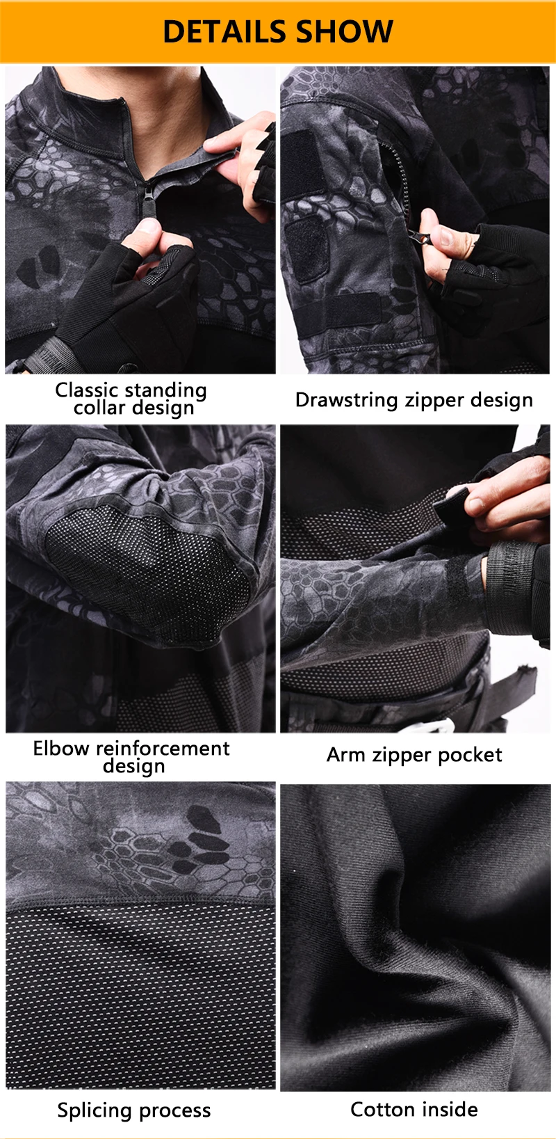 HAN WILD Summer breathable suit camouflage tactical suit Camping clothing