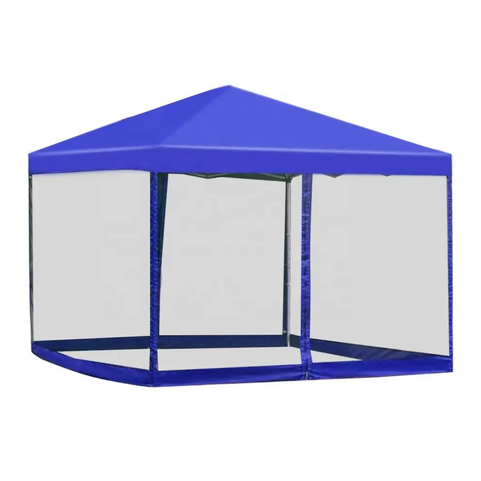 Newest 3x3m  10x10 blue collapsible outdoor tents outdoor canopy with net mesh side walls for racing booth