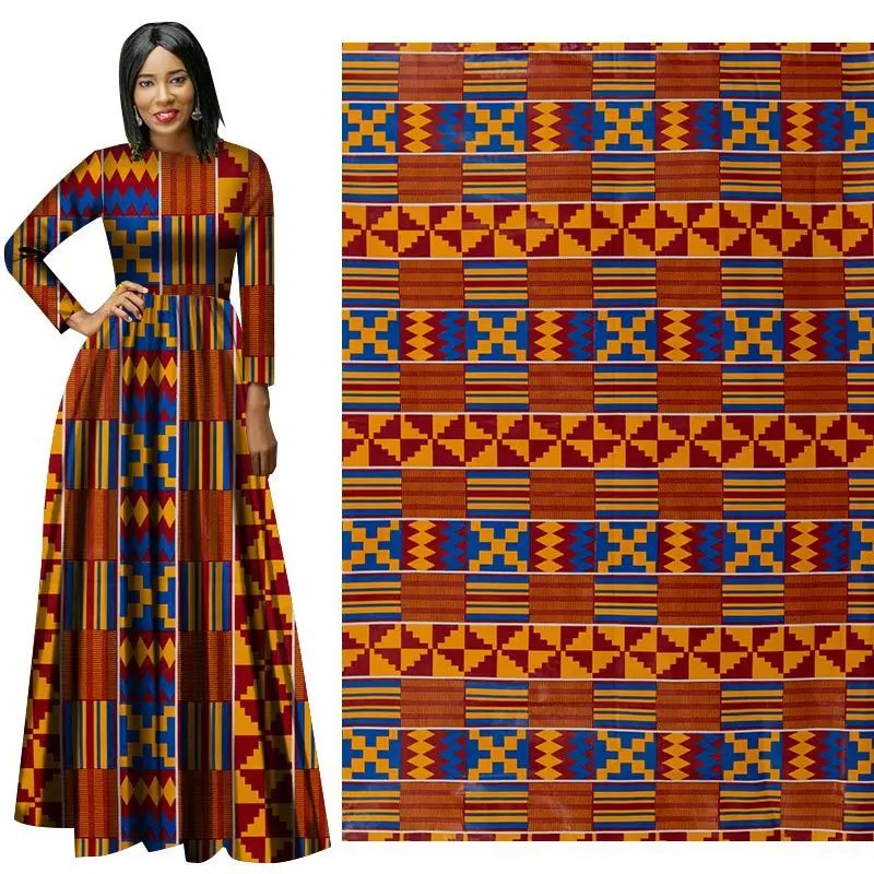 High quality real wax fabric african holland ghana 100% cotton kitenge wax prints 6 yards block