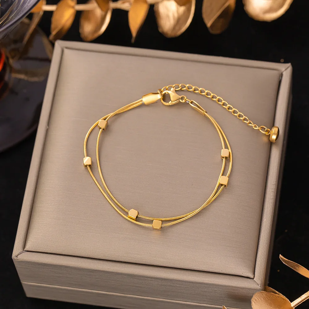 High quality Stainless Steel Bracelets Hippie Gothic Pearl Chain Pendants Fashion Bracelet For Women Jewelry