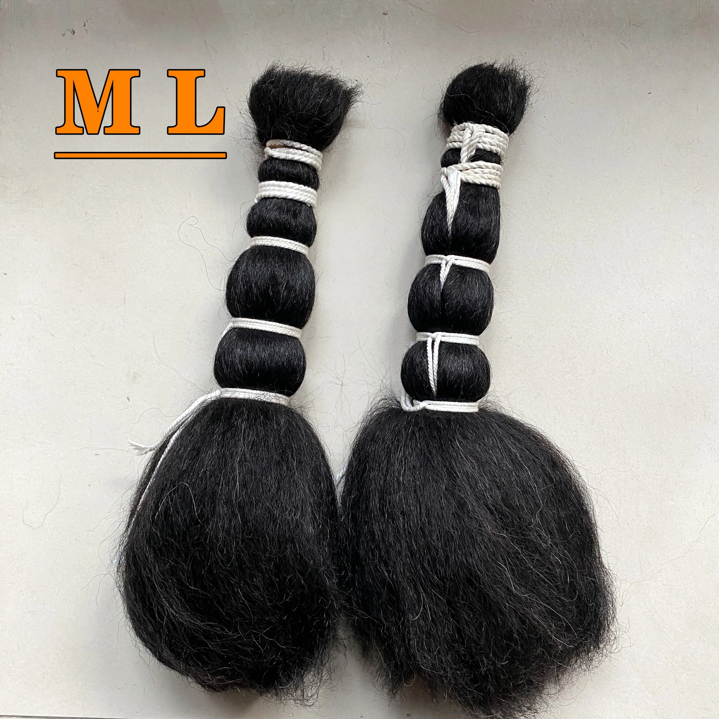 Yak hair extensions 100% yak tail hair natural black color 20'