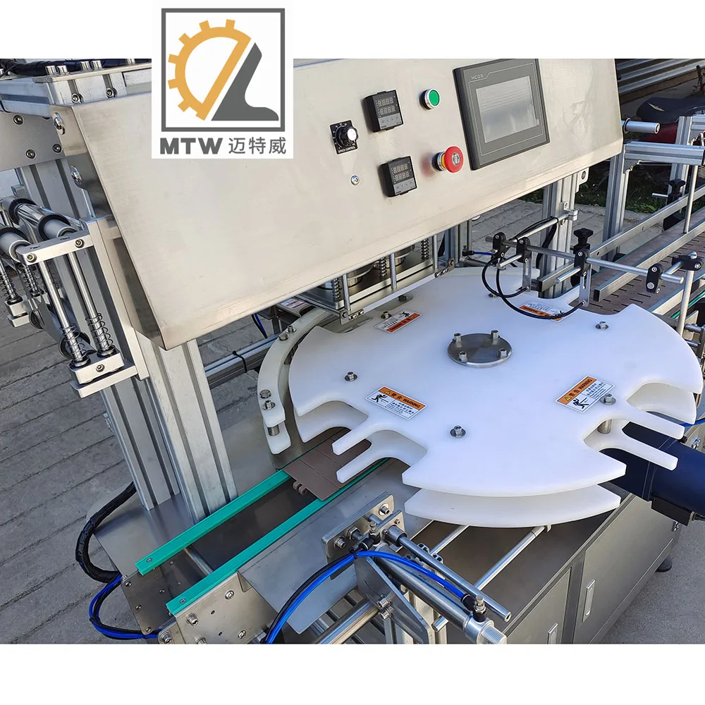 MTW double heads fully automatic meal tray can aluminum foil lids Plastic PET Jar/Bucket sealing machine