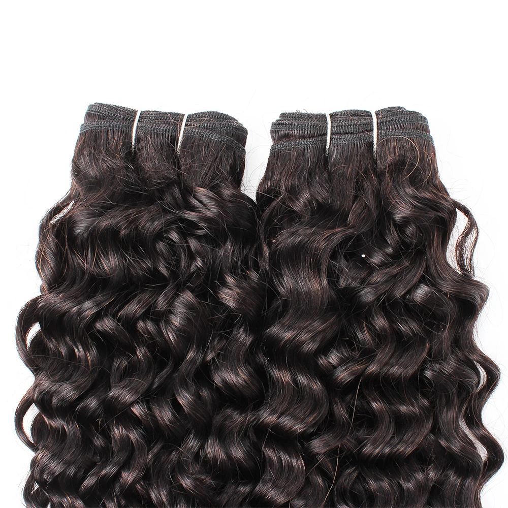 10A Remy Virgin Human Hair Brazilian 18 Inch Weave Weft Extension Wet And Wavy Water Wave Curl Bundles