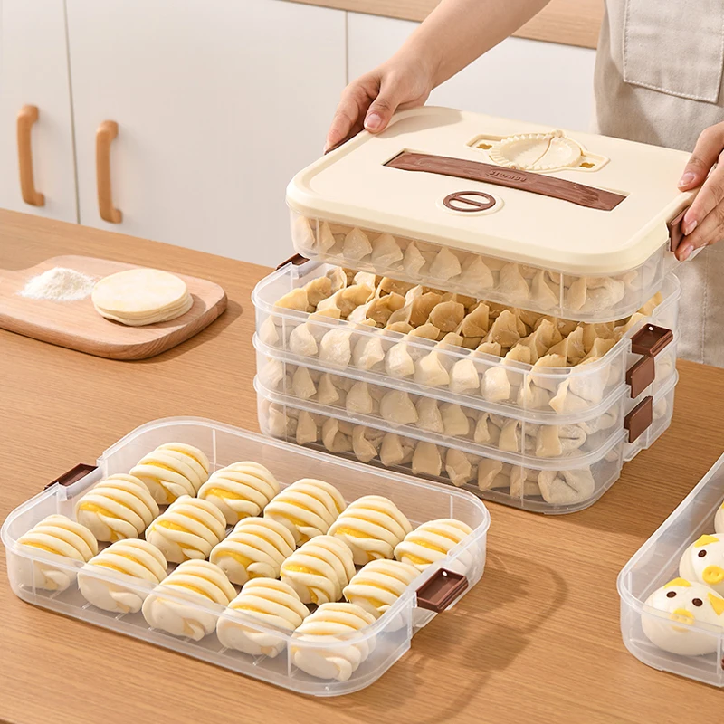 High quality dumpling container multilayer food storage box for dumpling Frozen Dumpling Storage with lid