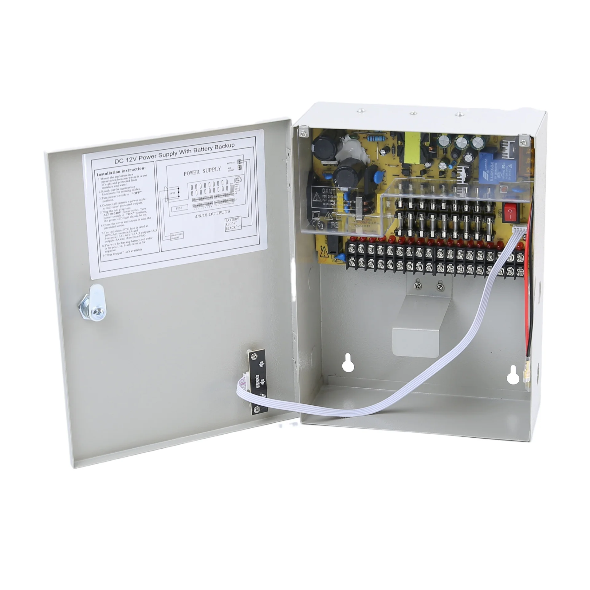 12V10A 9ch выход 120 Вт множественный источник питания для системы камеры видеонаблюдения металлический блок 12 В 5a 10a 15a 20a 30a