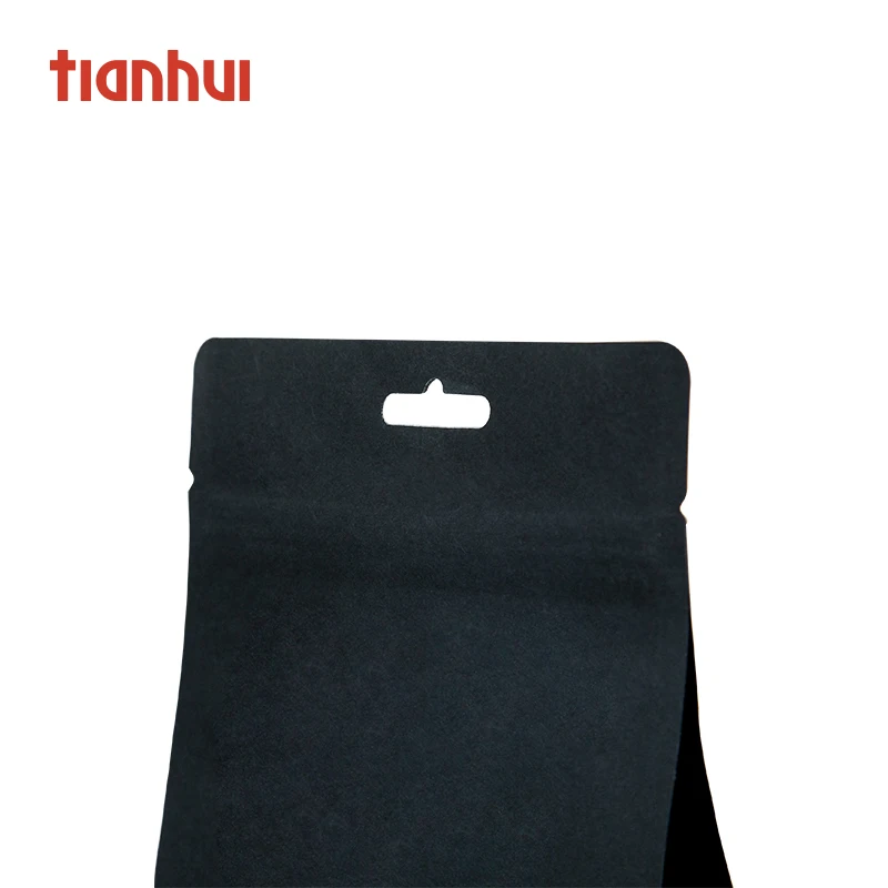 matte black bag ziplock valve kraft paper coffee tea bags