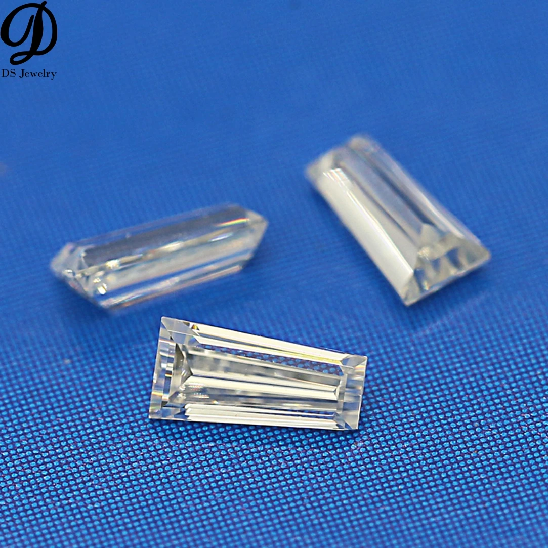 China wholesale DEF White Color 1 CT Trapezoid Moissanite Baguette moissanite Diamond