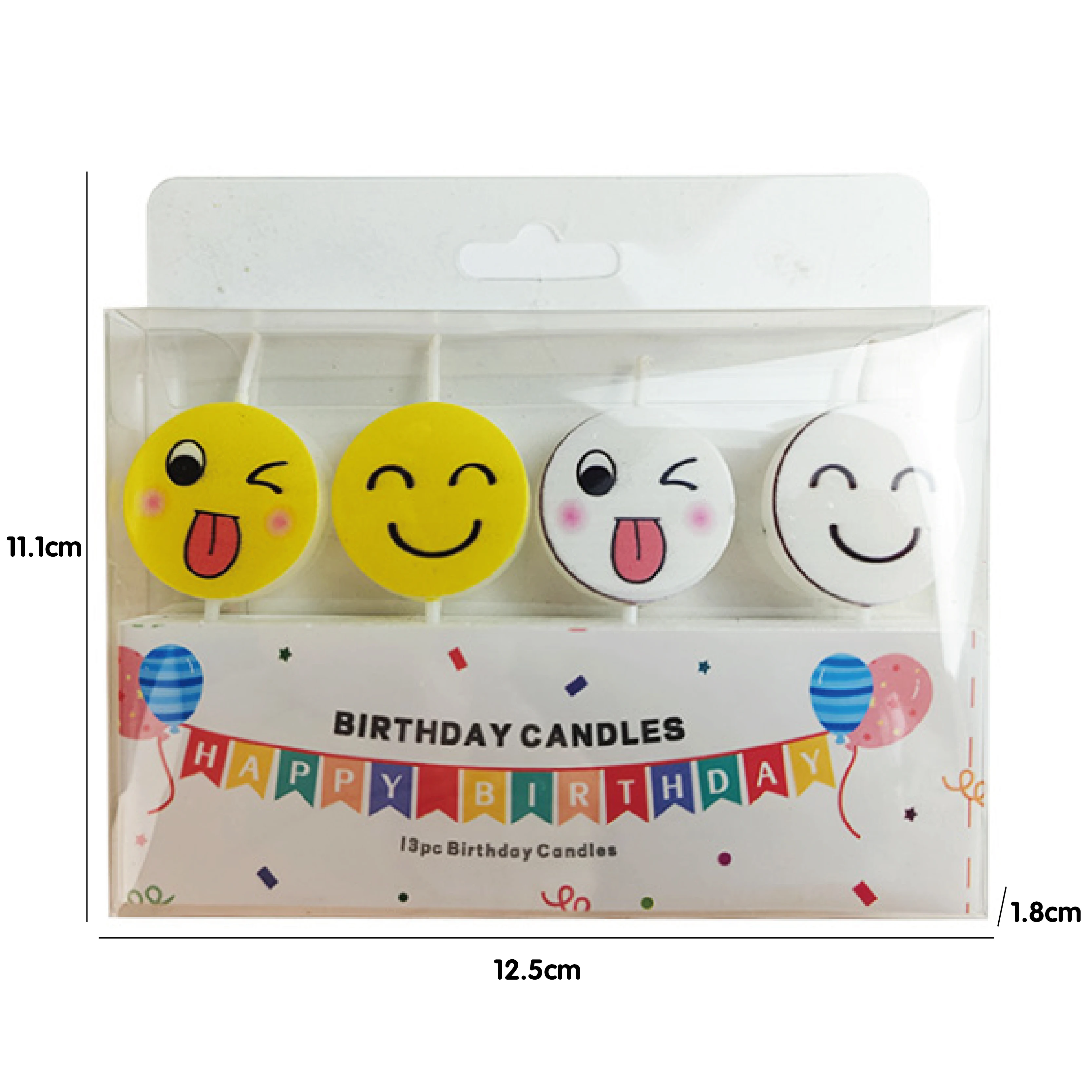 4 baked cartoon cake candles White Yellow cute smiley face candles party birthday cake decoration plug-in
