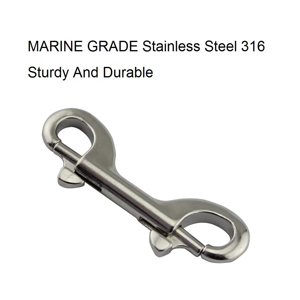 5PCS Marine Stainless Steel 316 Double End Bolt Snap Clips 90mm 100mm 115mm Heavy Duty Snap Hook For Sucba Diving Pet Chain