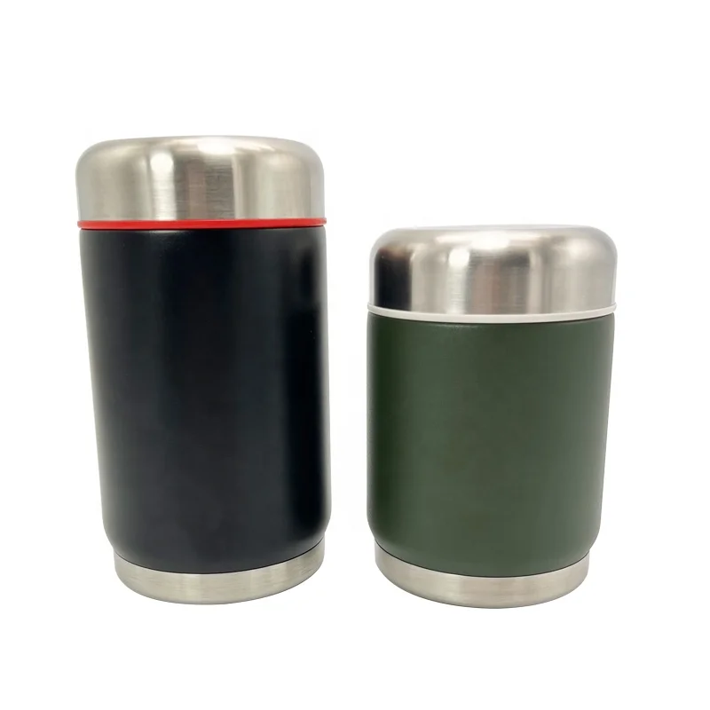 12oz & 17oz Germany design premium stainless steel BPA free double wall vacuum seal thermal custom black food jar