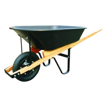 5 CU.FT. Wheelbarrow Manufacturer Plastic Tray Wood Handle