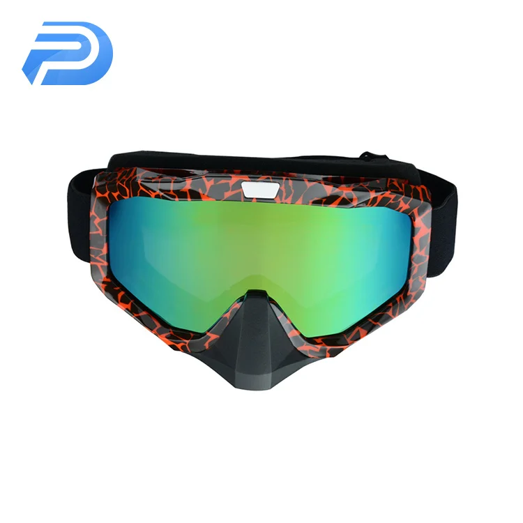 Custom lens strap frame color anti fog moto glasses roll off system motorcycle goggles for riding protection
