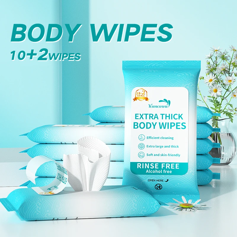 XL Ultra Thick Body Wipes for Adults  Extra Large Disposable Cloth Wet Cleansing No Rinse Bathing Washcloths Waterless Shower