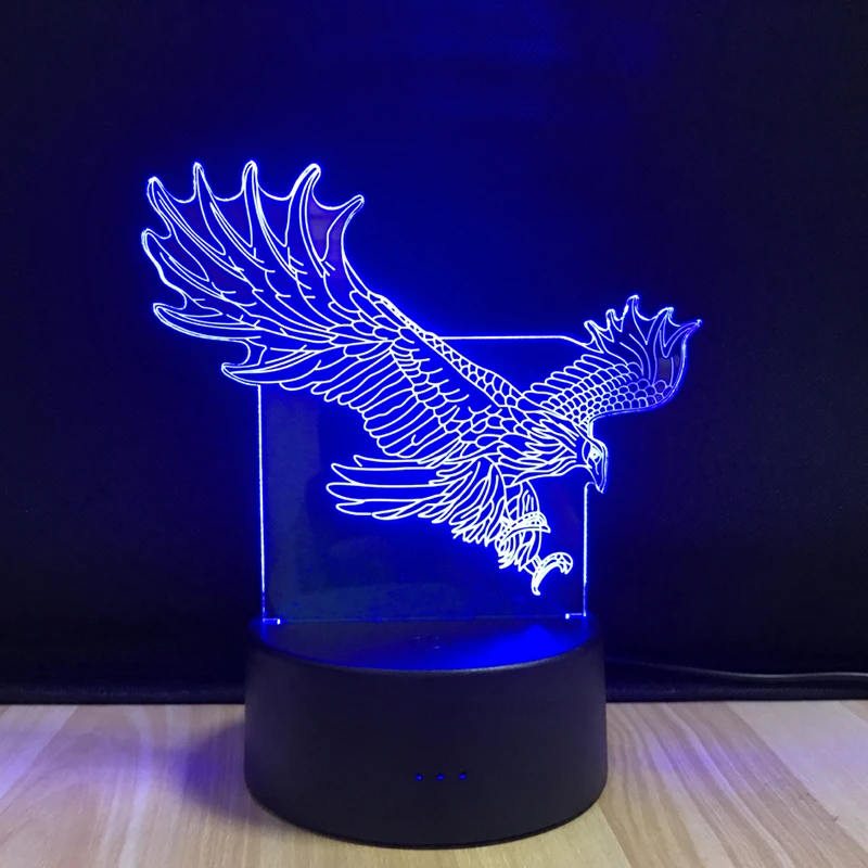 Eagle Colorful 3d Led Lamp Novelty Luminaria Led Night Light Luminaria De Mesa 3d Light  Desk Lamp