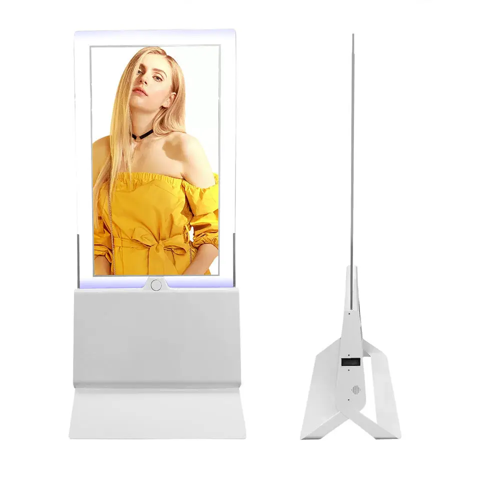 Floor Stand Indoor Advertising LCD Display Panel Touch Digital Signage Ultra Thin Media Player