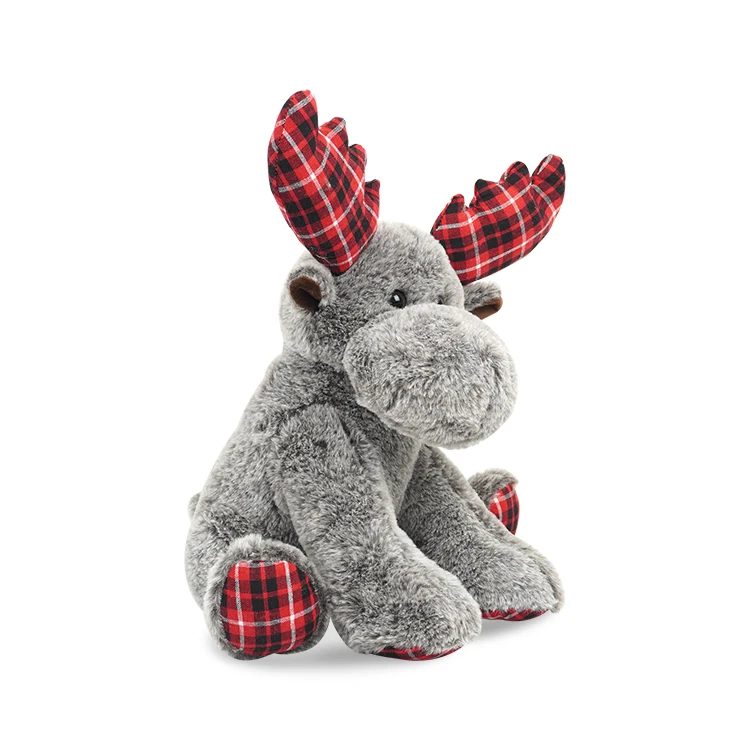Christmas decorative moose plush stuffed toy for festival occasion gift