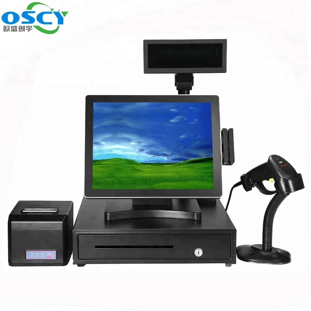 China Pos Machine 15 Inch 1024*768 Desktops All In One Touch Screen Computer Pos System