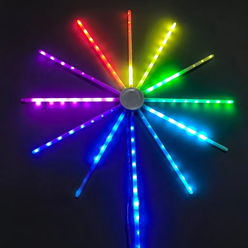 L Holiday Festival Decor Outdoor Lighting IP65 USB DC5V 96 LEDs Firework Lights String Fan LED Firework Light Outdoor Decor