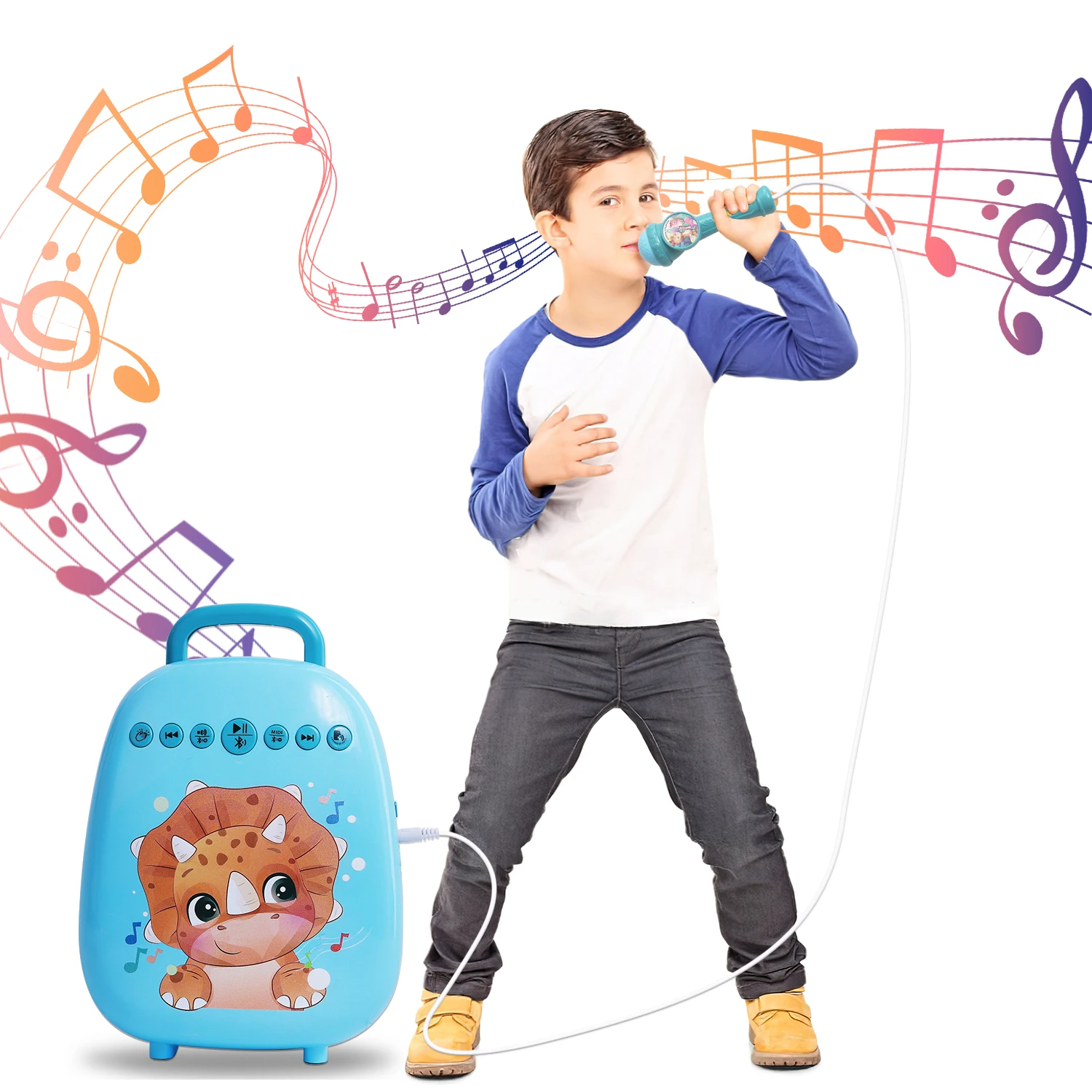 New item kids electric plastic singing Microphones toy with Two Microphones for Children