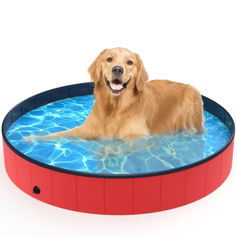 
Halunhi 160*30cm Sea wave Foldable Outdoor And Indoor PVC Waterproof Pet Swimming Pool 