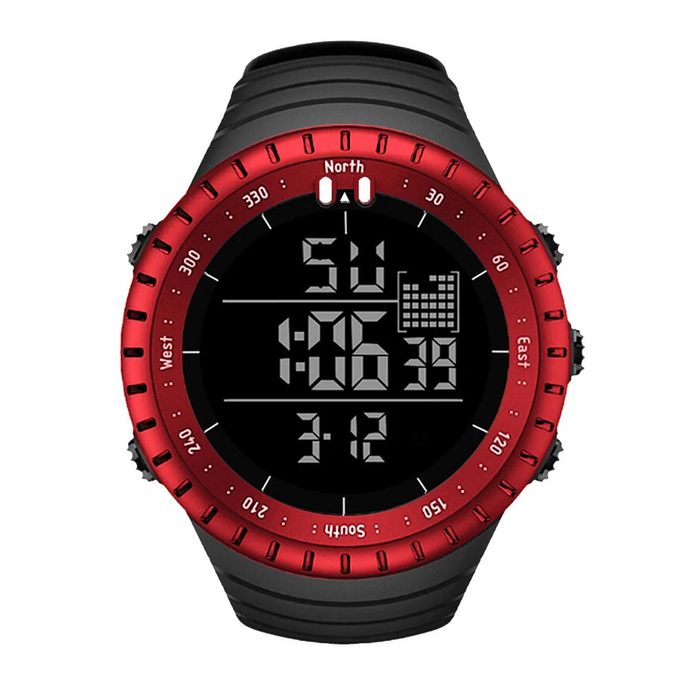 Бесплатный образец уличные Многофункциональные цифровые водонепроницаемые спортивные мужские часы унисекс спортивные часы