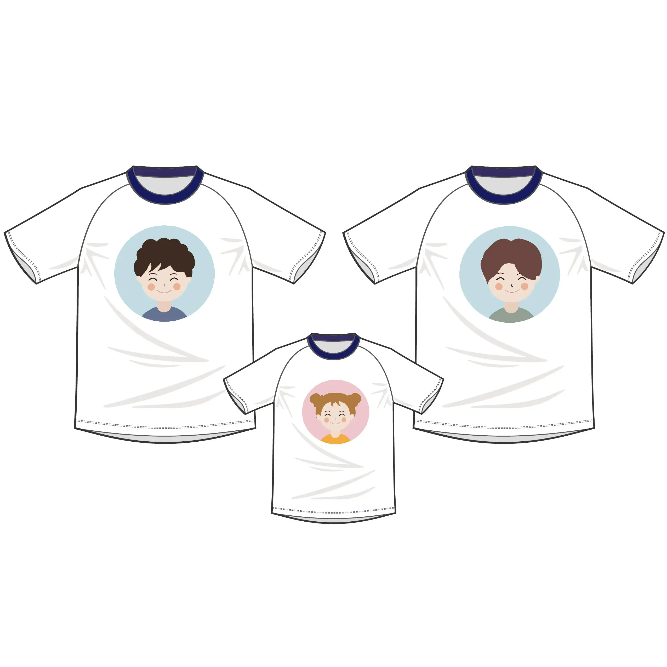 
Wholesale cotton t-shirt plain blank tee shirts matching family t-shirt 