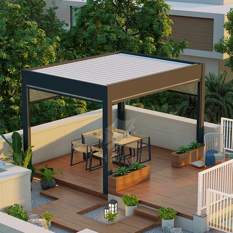 garden wall mounted pergola with white louvered roof advanced motorized louvered pergola with zip screens