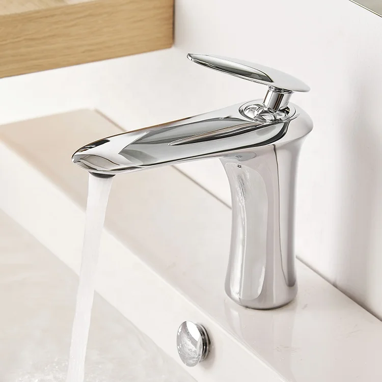 Factory direct single hole gravity casting hot and cold water bathroom basin mixer tap