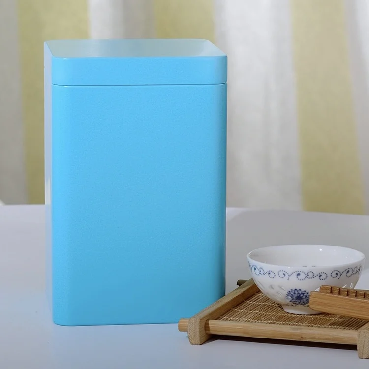 Luxury Airtight 95mm Food Grade Canister Airtight Coffee Bean Storage Square Tea Tin