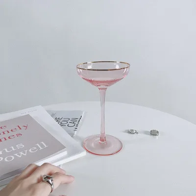 amazon top seller product Pink Champagne Saucer Glass 150ml cocktail elegant bar cup kit set glass unique