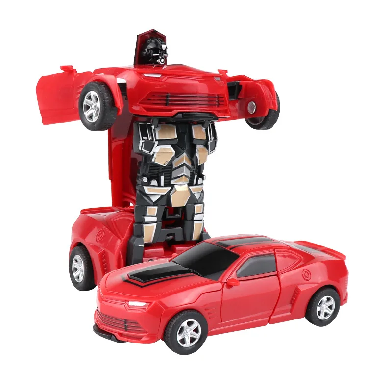 Kid Toy One-key Deformation Car Toys Automatic Transforming Robot Plastic Model Car Diecasts Toy