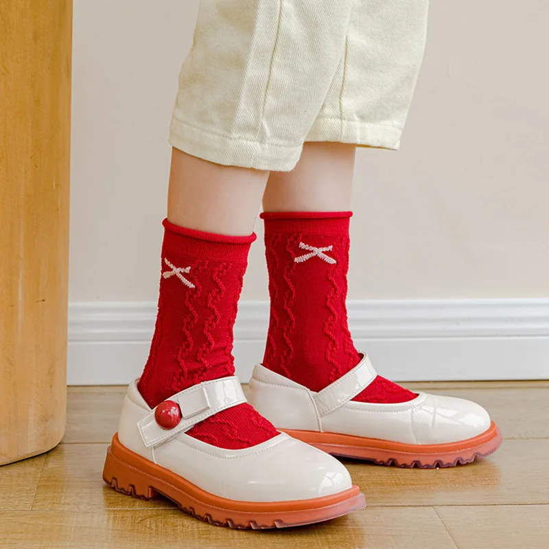 Новорожденные рождественские вязаные детские носки набор новорожденных маленьких девочек носки с оборками