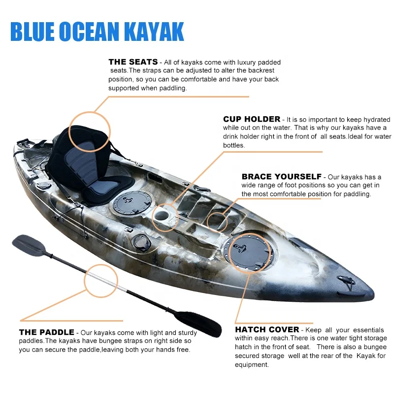 Single sea plastic  fishing kayak