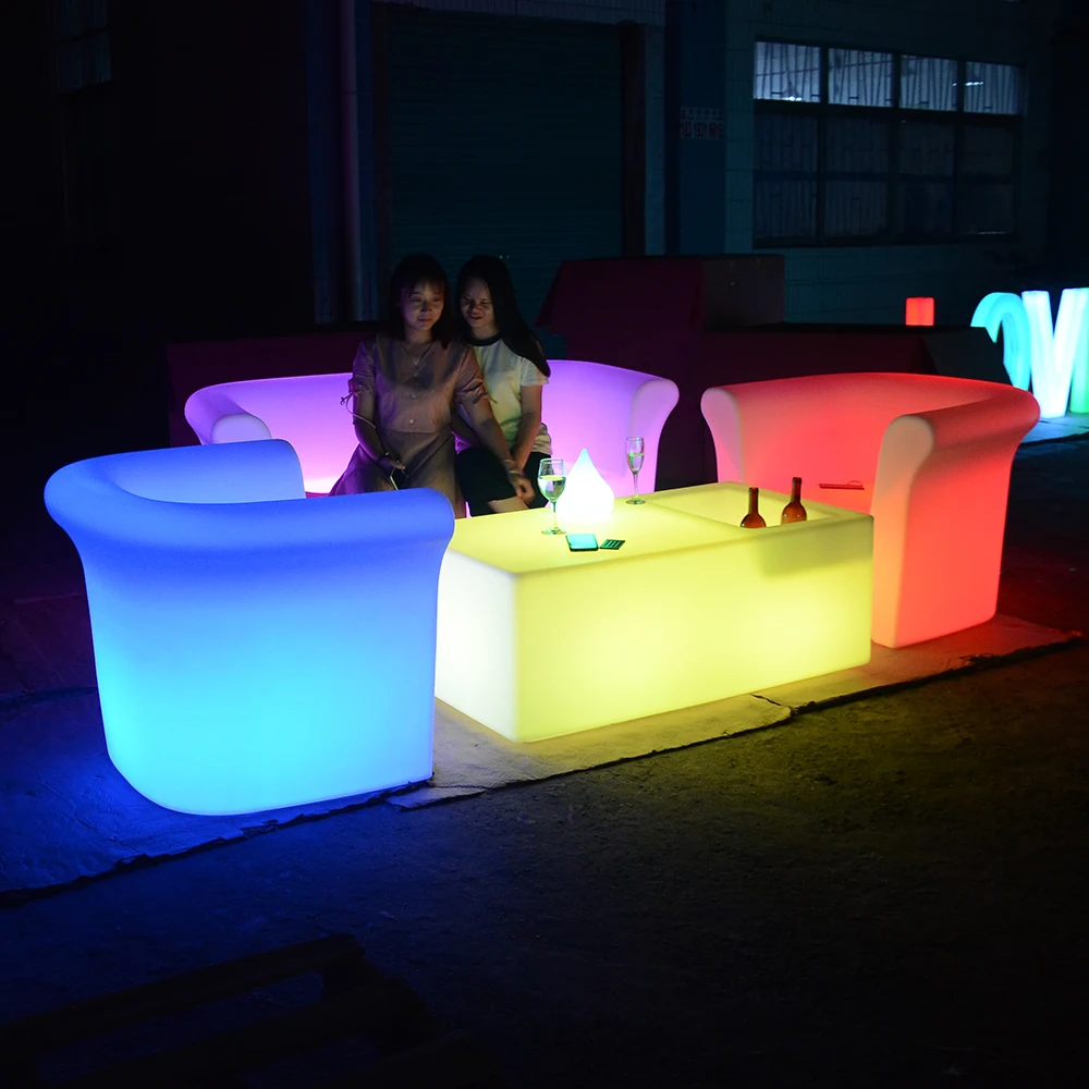 Освещение для ресторана, мебель для отдыха из пластика, светодиодная подсветка, барный стол и стул, наборы диванов для мероприятий, освещение мебели, диван для отдыха