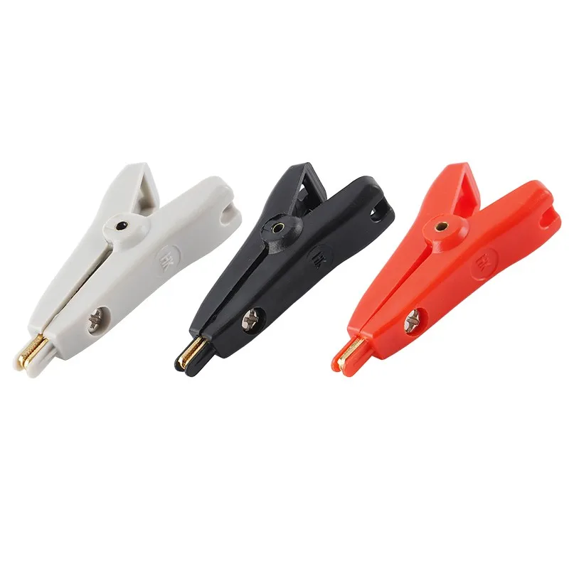 Kelvin test clamp/pure copper gold-plated crocodile clamp/positive and negative two-stage LCR low resistance flat mouth clamp