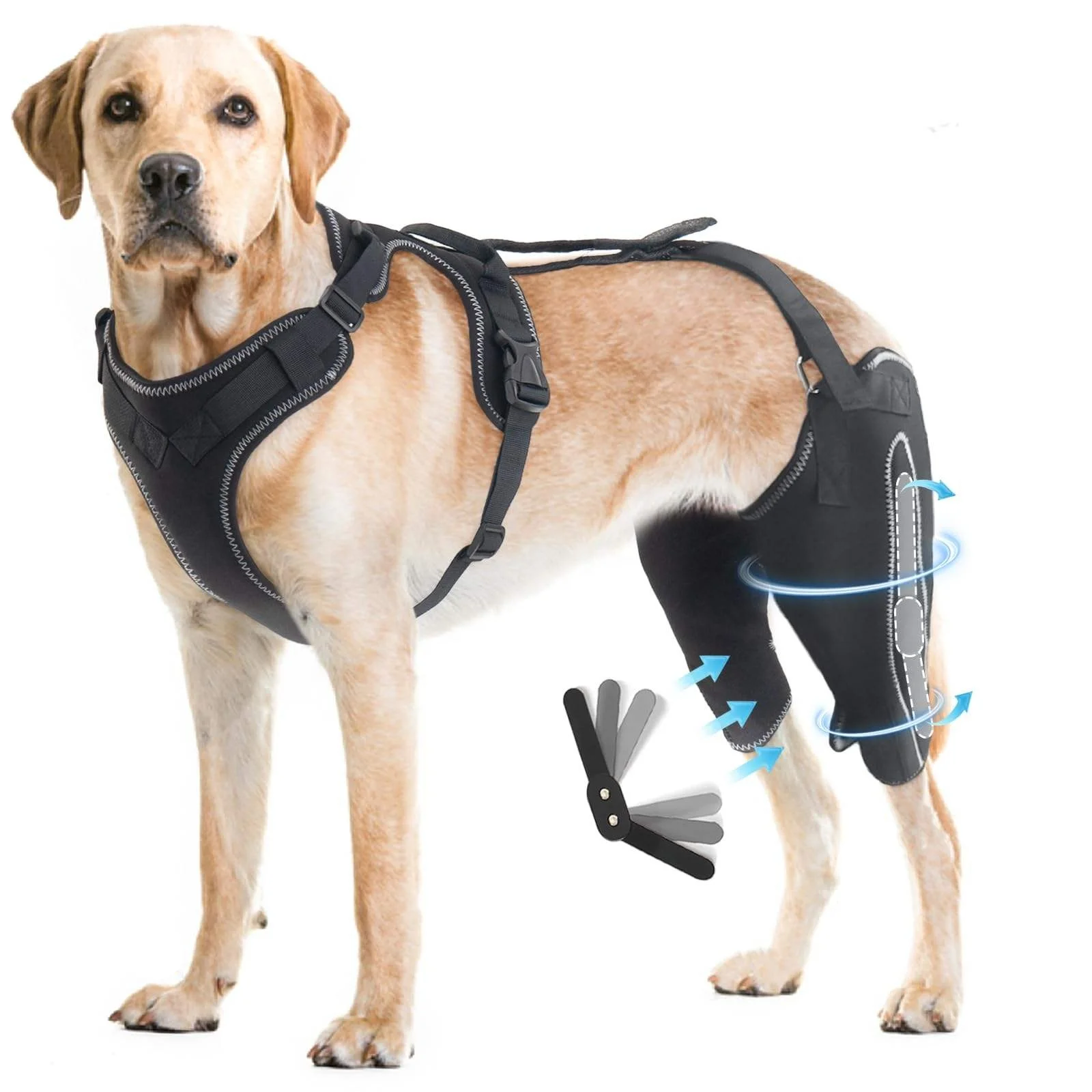 Custom Dog Knee Brace Support for Back Legs with Metal Splint Hinge,ACL/CCL Dog Brace Support