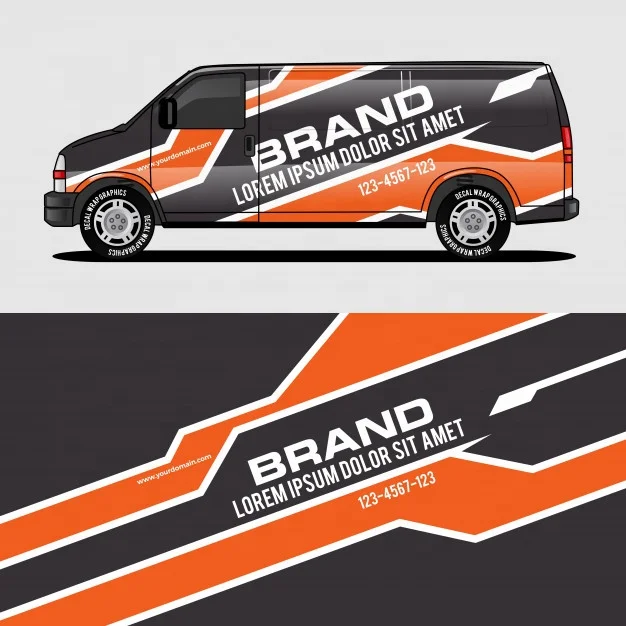 Car logo brand wrapping business Graphics design 3M Decoration Vehicle van Custom wrap Car advertising vinyl printing car wraps