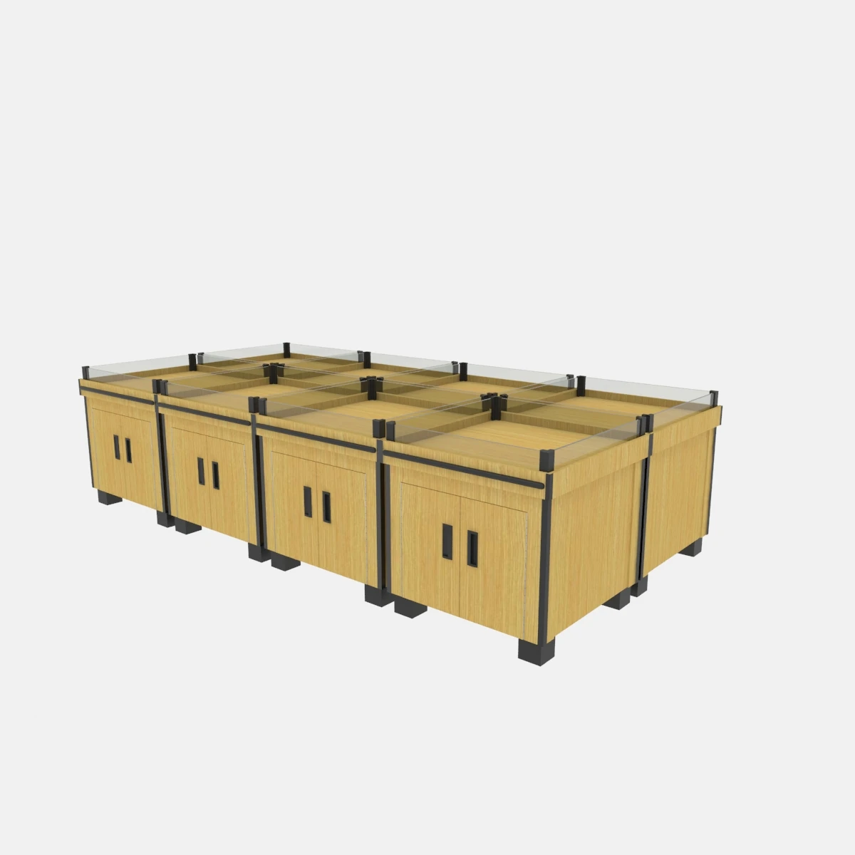 Customized Rice Rack Wood Bulk Food Display Candy Shelf For Supermarket