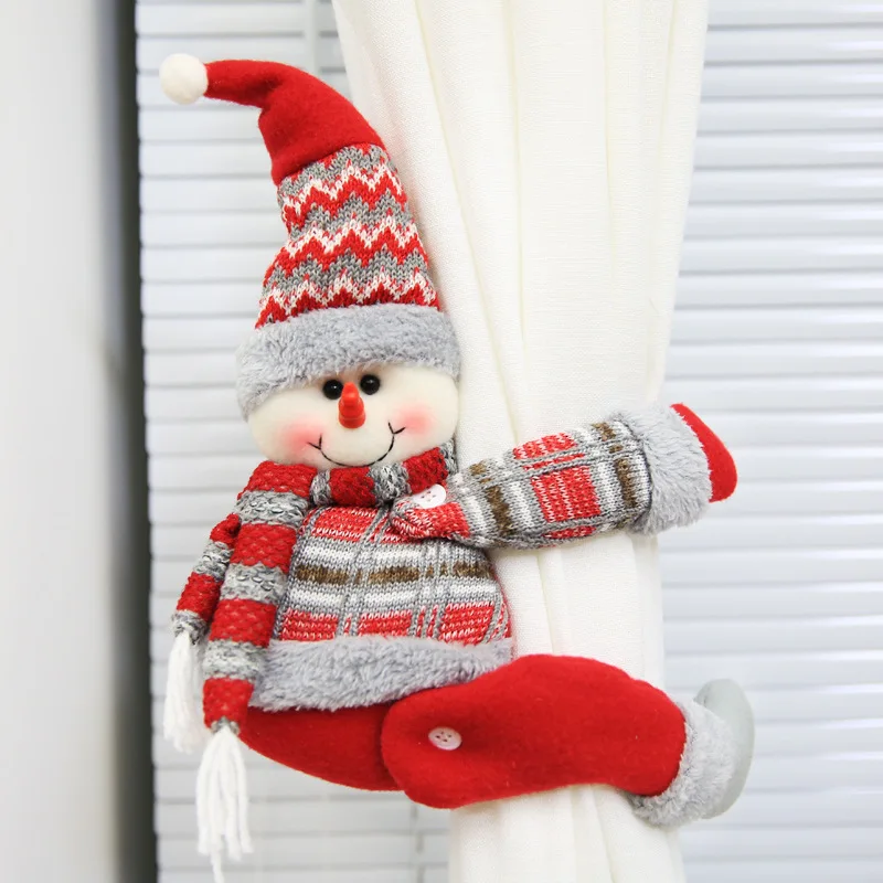 christmas Santa Claus Curtain Tiebacks cute christmas doll elk moose Curtain Tiebacks for window decoration