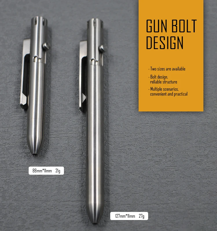 Custom Bolt Action Self Defense  Titanium Tactical Pen