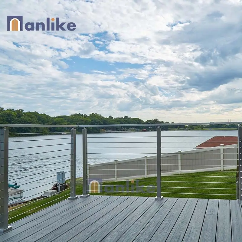 Anlike Residential Staircase Baluster Customized Cable stainless steel exterior stair balustrade balcony railing