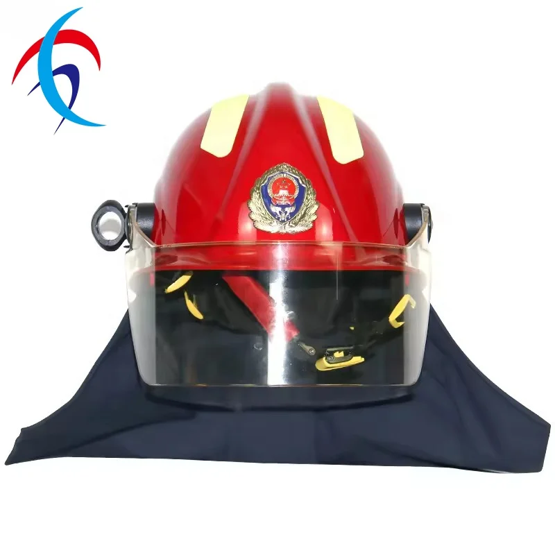 OEM Fireman Safety Firefighting Reflective Helmets Red Yellow Hard Hat for Fire Fighting