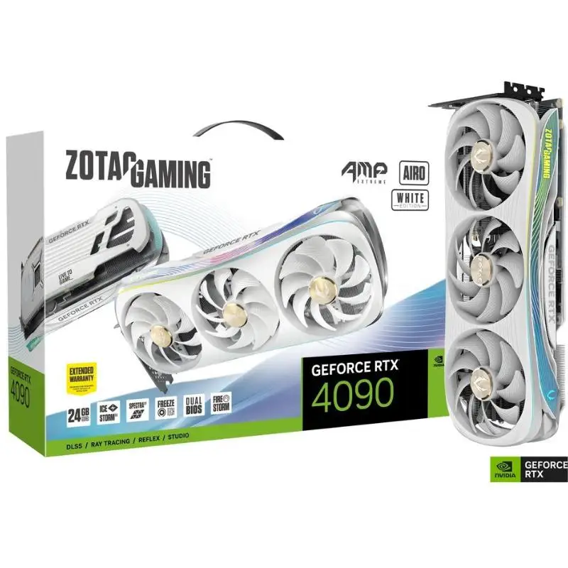 Видеокарта для настольного компьютера ZOTAC RTX 4090 AMP Extreme AIRO WhiteEdition NVIDIA 4080Ti rtx GPU