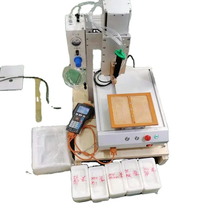 HDX Automatic Rotating Glue Dispensing Robot Machine  Glue Dispenser Robot with Hot Melt Glue, UV, Resin